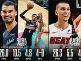 NBA周最佳公开!文班4.8帽、希罗高命中率当选,东契奇3395又陪跑_数据_1_CBA