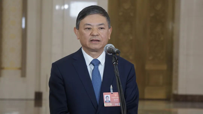 ▲生态环境部部长黄润秋（何强 摄）