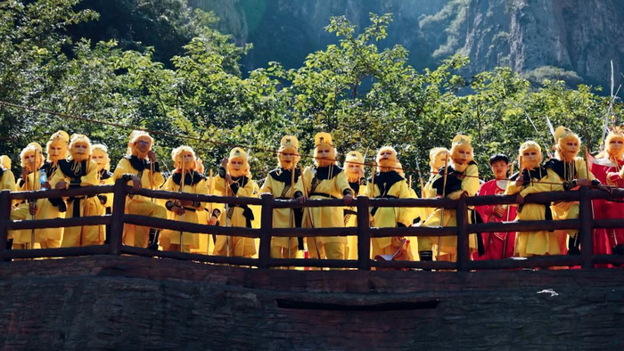 在河南济源举办的大圣文化周上，装扮成孙悟空的人。受访者供图