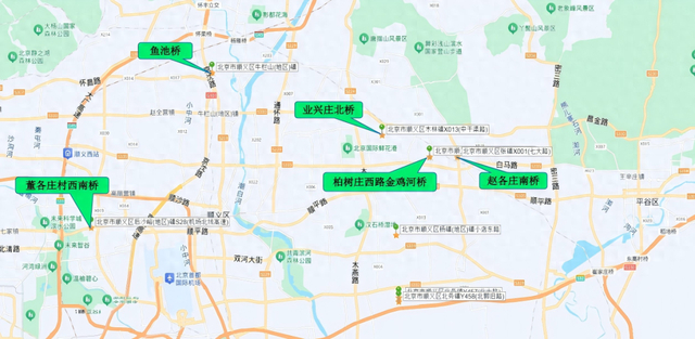 5座桥梁位置示意图。