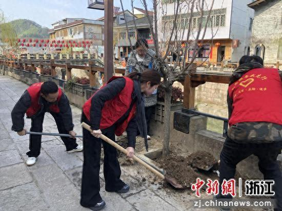义务植树活动现场。双峰乡 供图