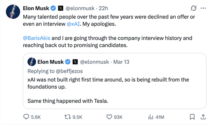 马斯克发帖公开致歉