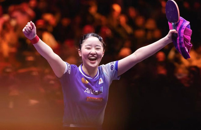 夺冠后的张本美和欢呼雀跃