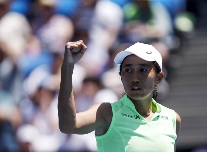 1月20日，张帅在比赛中庆祝得分。 新华社记者 马平 摄