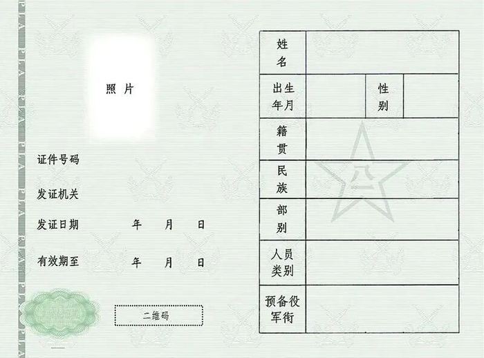 证件内芯示意图。