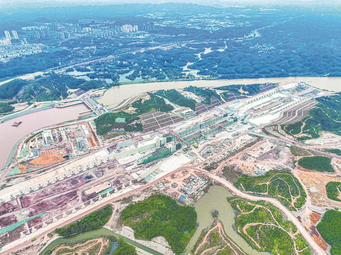     平陆运河青年枢纽建设现场。