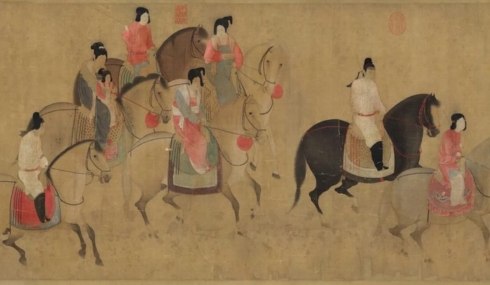 张萱《虢国夫人游春图》局部