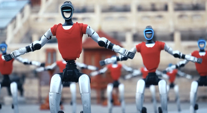 　2026年2月，宇树机器人集体现身北京天坛。图/IC