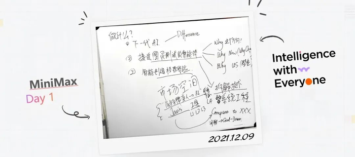 图注：MiniMax成立第一天写下的初心和蓝图