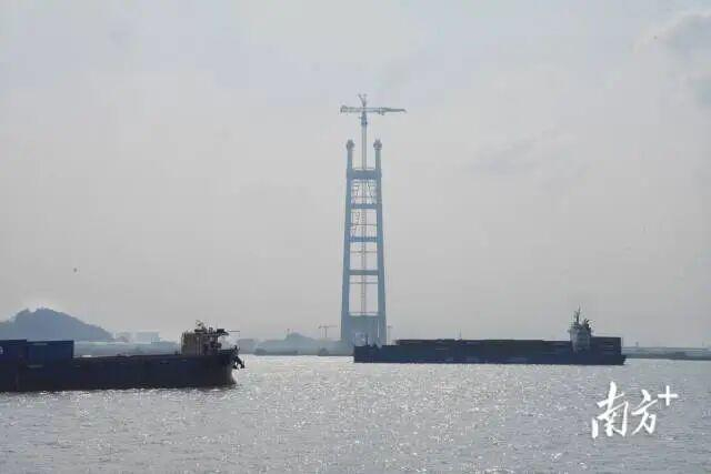 正在建设的狮子洋大桥。南方+记者 石磊 钟志辉 摄