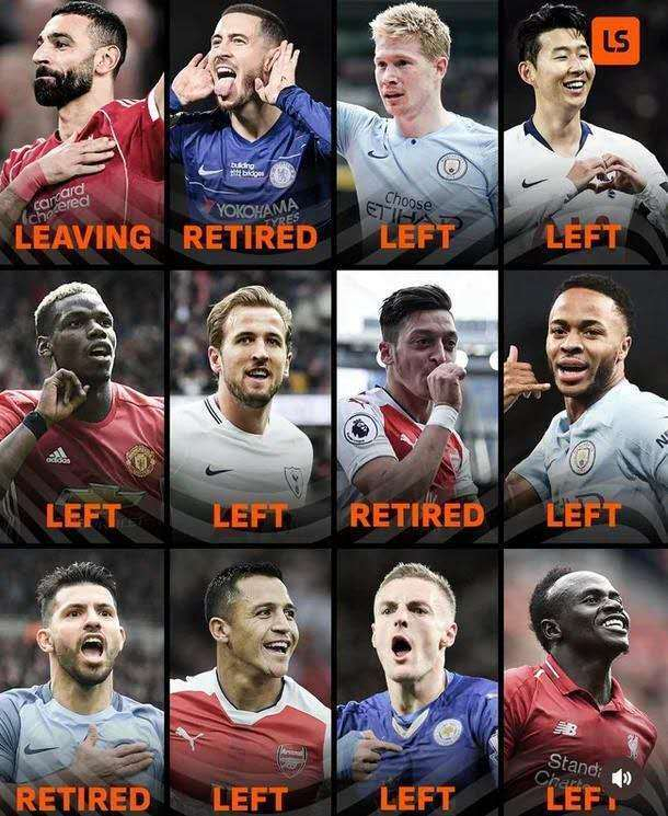 与孙兴慜一同闪耀2010年代的代表性球星们正大批离开英超