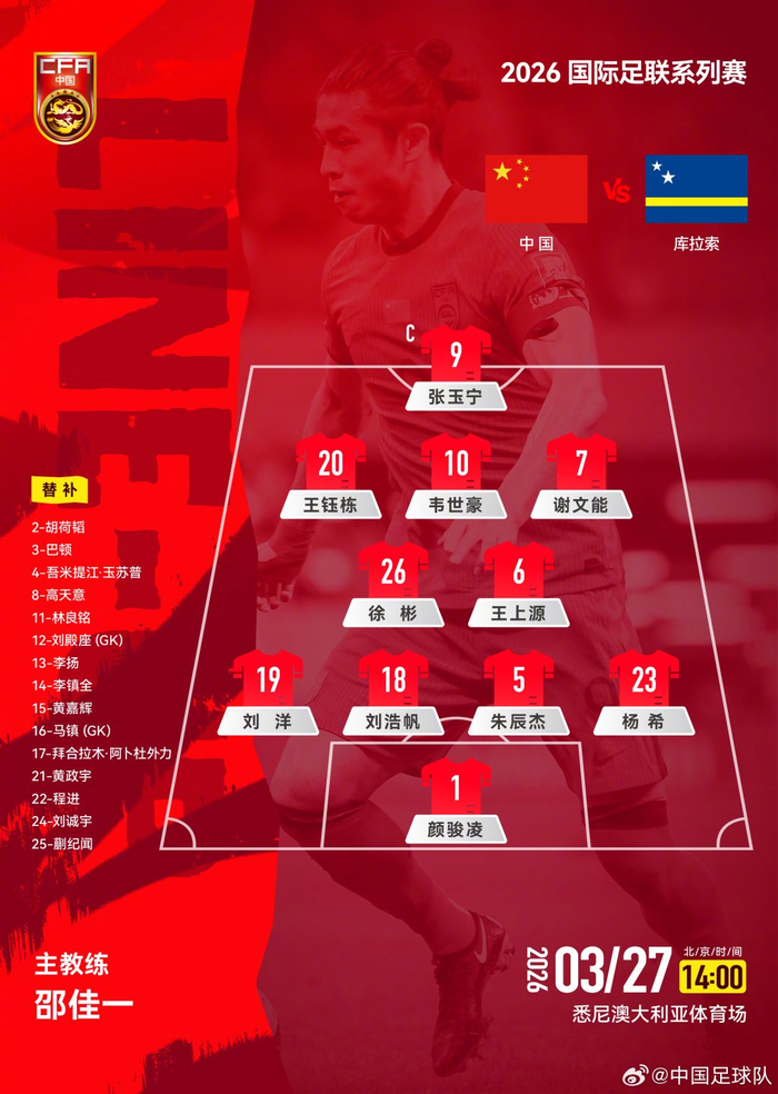 图源：@中国足球队