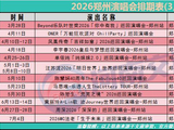 快收藏!2026年郑州演唱会最新排期表来啦→