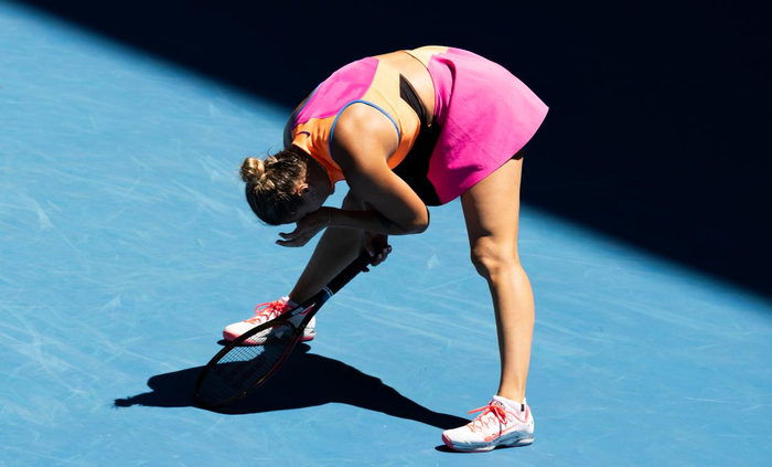 1月23日，萨巴伦卡在比赛中。新华社发（胡泾辰摄）