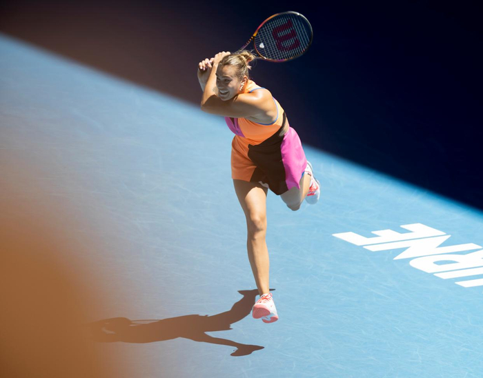 1月23日，萨巴伦卡在比赛中。新华社发（胡泾辰摄）