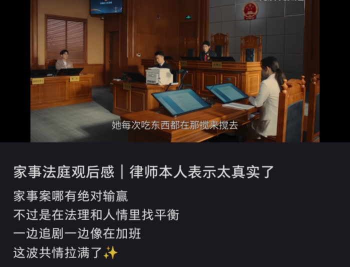 律师观剧感受（图源来自社媒）
