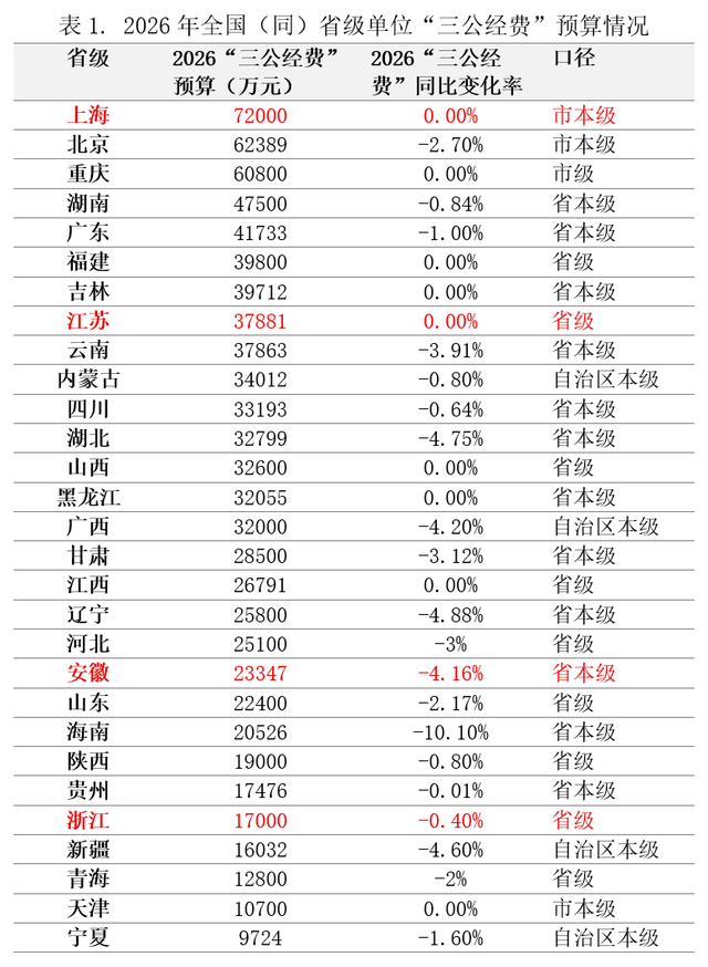 注：港澳台暂不纳入统计，截至撰稿日期西藏和河南尚未公布数据来源：各省财政厅公开文件 谢秋伊制表