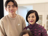 张清芳罕晒三代同堂照,91岁母亲不显老仍能下厨,17岁次子好高挑