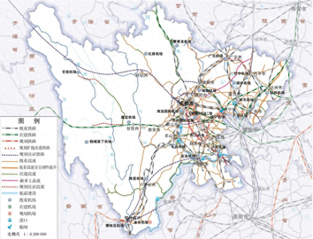四川“十五五”综合立体交通布局示意图