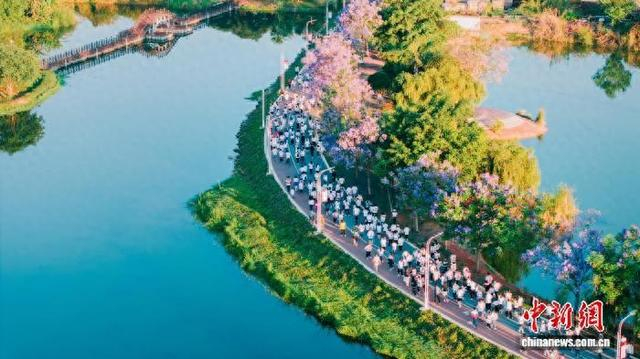 2025云南九大高原湖泊山水联赛异龙湖站比赛现场。云南省体育局 供图