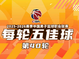 CBA常规赛第四十轮五佳球出炉