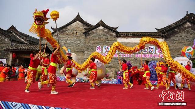 图为舞龙表演。何雯雯 摄