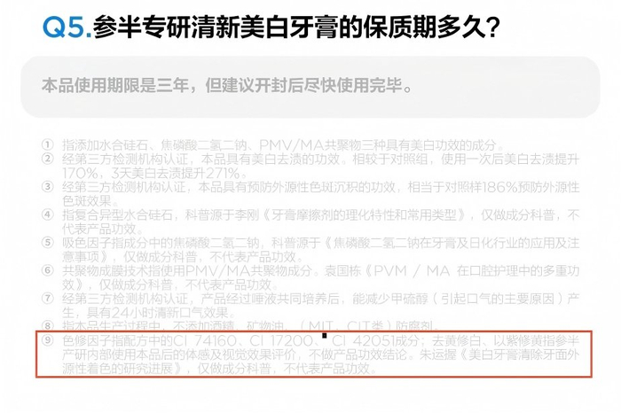   某电商平台参半专研清新美白牙膏详情介绍
