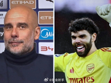 曼城2-1阿森纳，瓜迪奥拉称球队创角球犯规门将新纪录