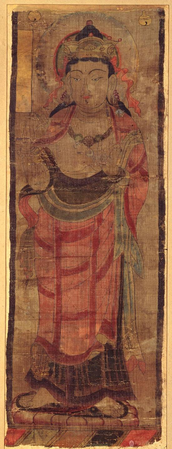 《披袈裟菩萨立像幡》 吉美博物馆藏