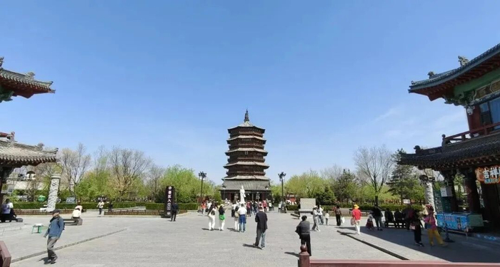 2026年4月18日应县木塔景区。（黄河新闻网供图）