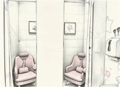 深圳地铁大运综合交通枢纽市政空间母婴室。AI修饰生成素描画