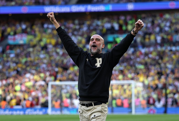 完成逆转之后，曼城主帅瓜迪奥拉相当兴奋。