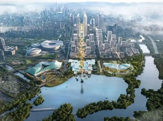 余杭中轴线效果图。