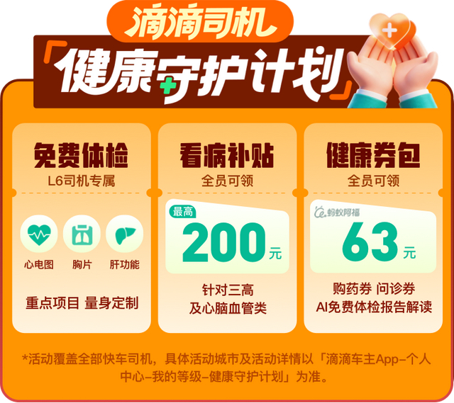 图为：滴滴司机健康守护计划 