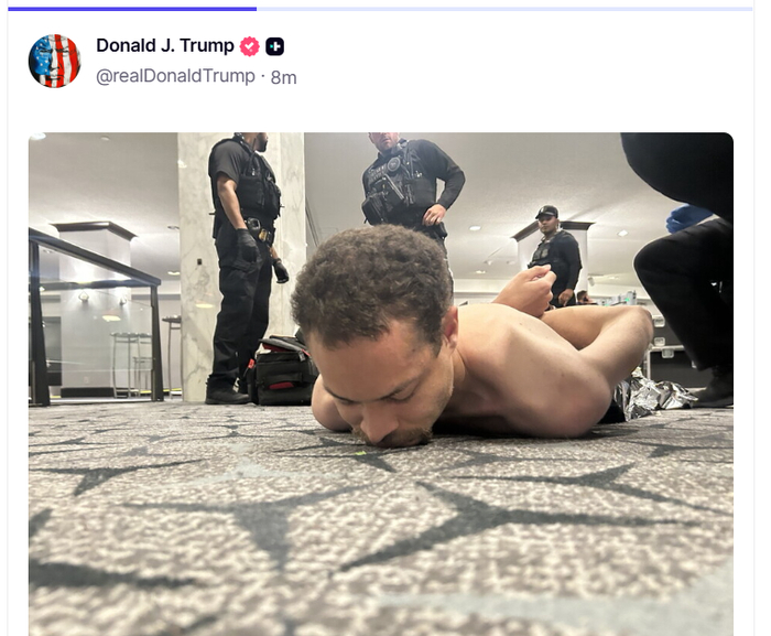 特朗普在社交媒体发布的相关图片