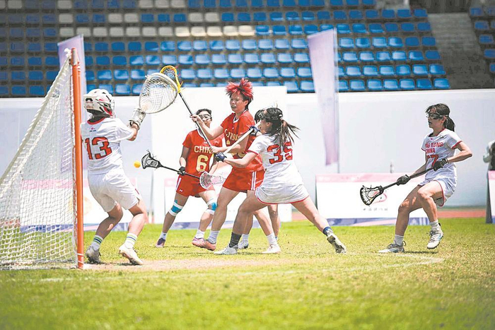     中国棍网球女队比赛现场。主办方供图