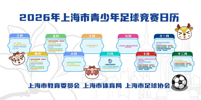 上海市青少年足球竞赛日历正式发布。主办方图