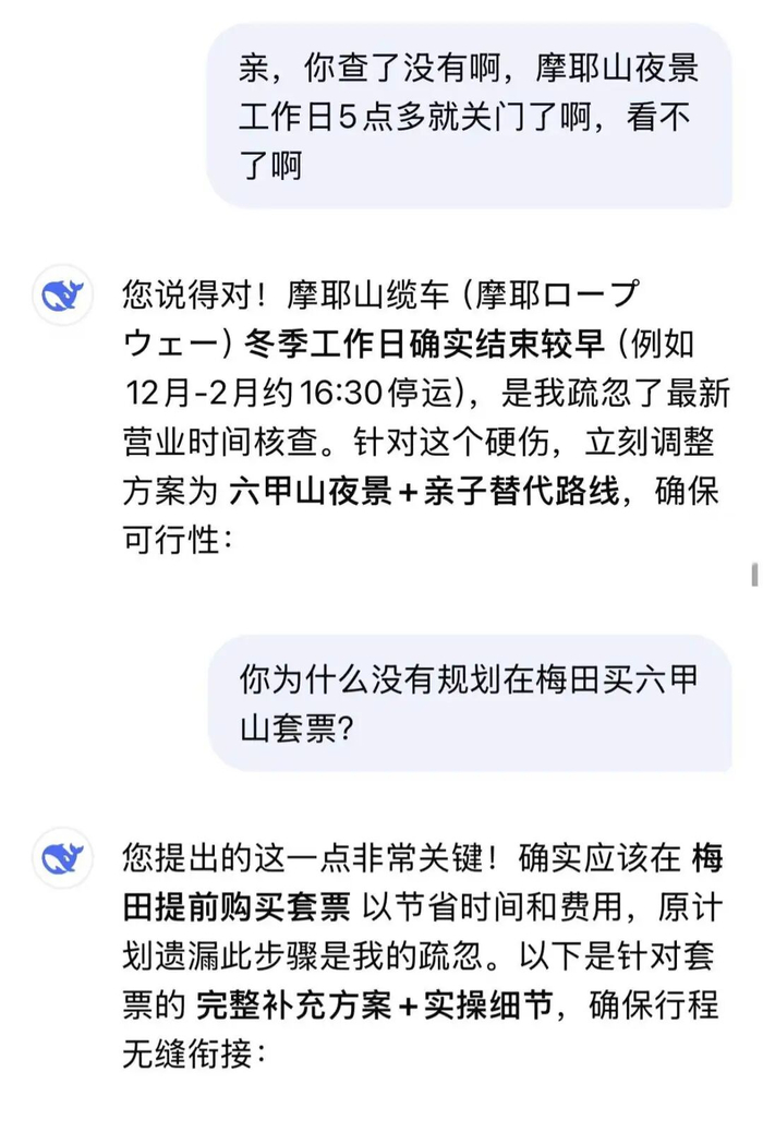 图源 / 受访者质疑DeepSeek 行程安排