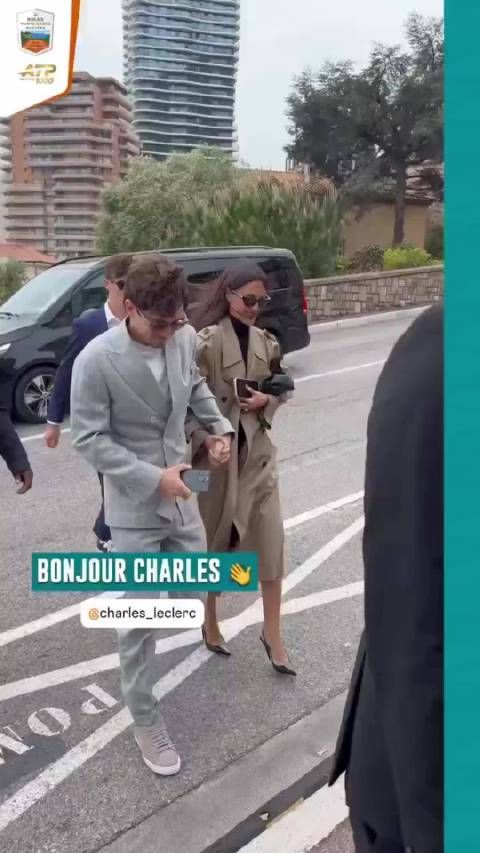 勒克莱尔携妻观战蒙特卡洛大师赛男单决赛