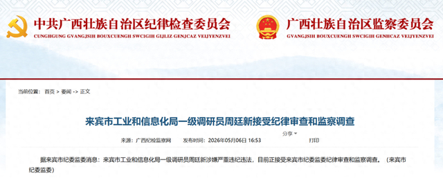 广西纪检监察网站截图。
