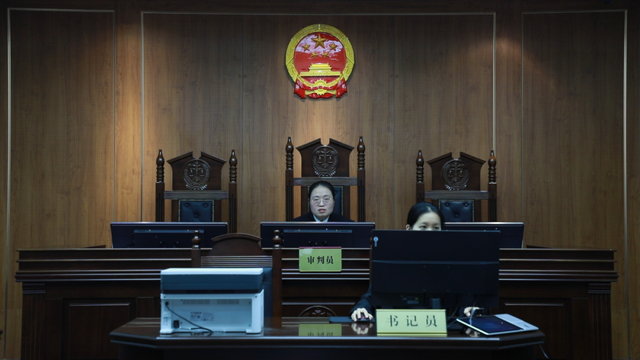 庭审现场（视频截图）