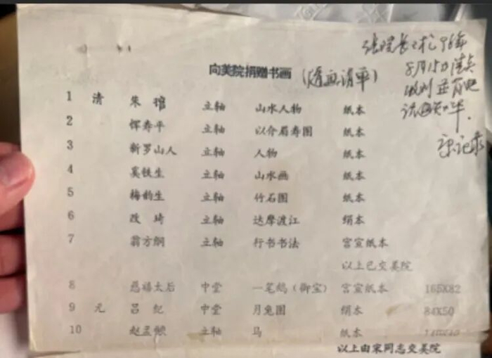 康先生出示的部分捐赠清单