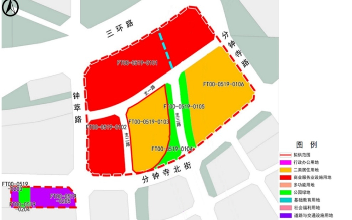 丰台区分钟寺新村土地一级开发项目二期A区103地块。图/北京市规划和自然资源委员会官网