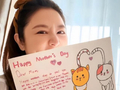 林心如晒母亲节暖心惊喜，9 岁女儿小海豚全英文手写告白：“你是全世界我最爱的人，是全宇宙最棒的人 ”