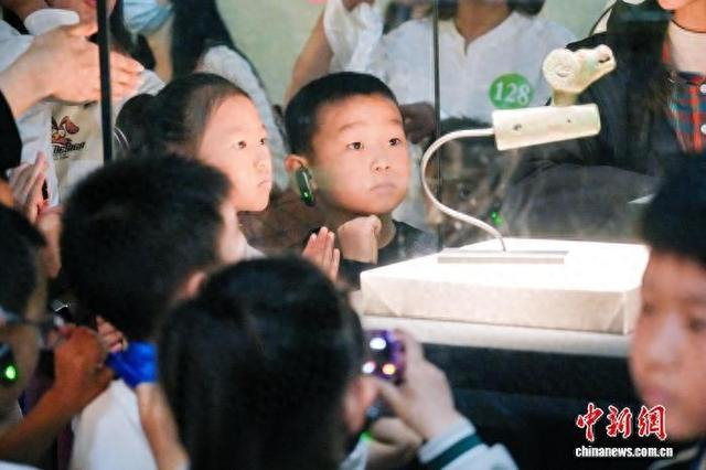 图为“聆听草原深处的声音——博物馆之夜”主题活动中，亲子家庭参观展览。重庆中国三峡博物馆 供图