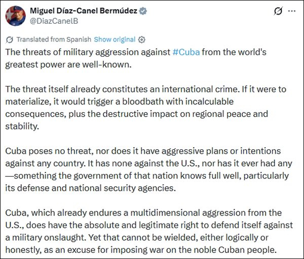 “美国真想动武”，古巴强硬警告