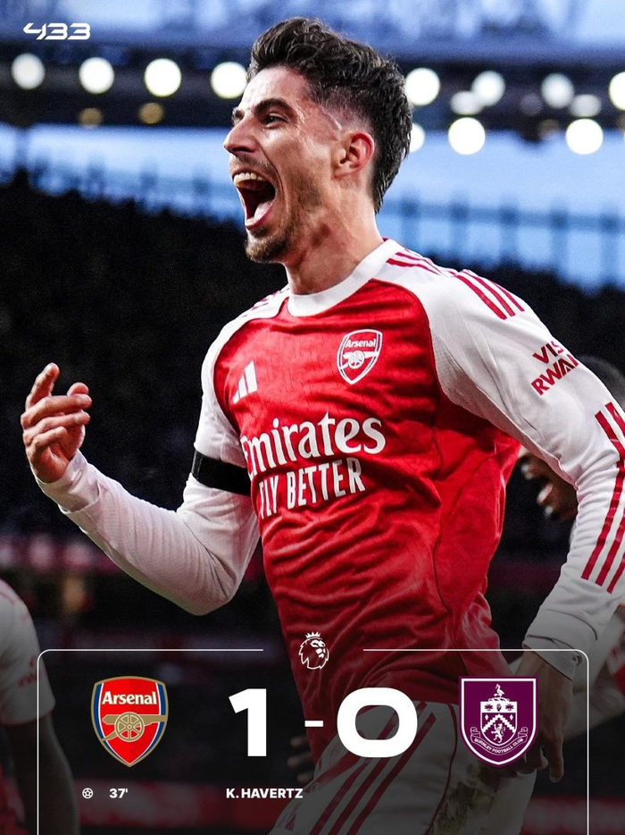 英超：阿森纳1-0伯恩利