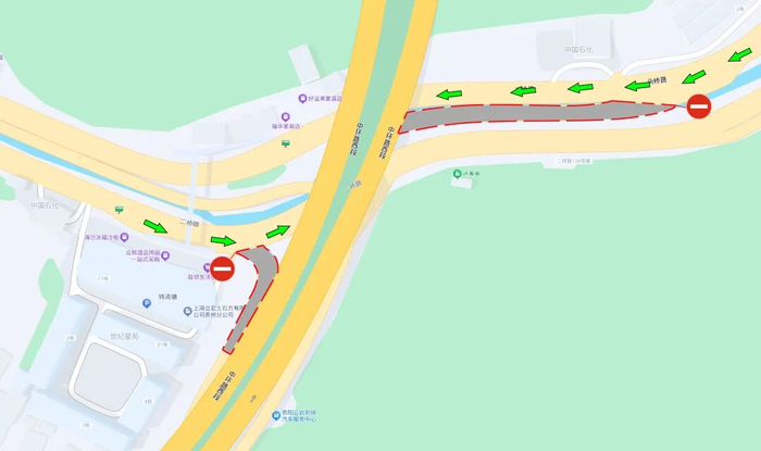 （延安南路交通管制示意图）