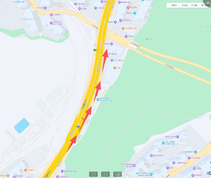 中松立交分流点