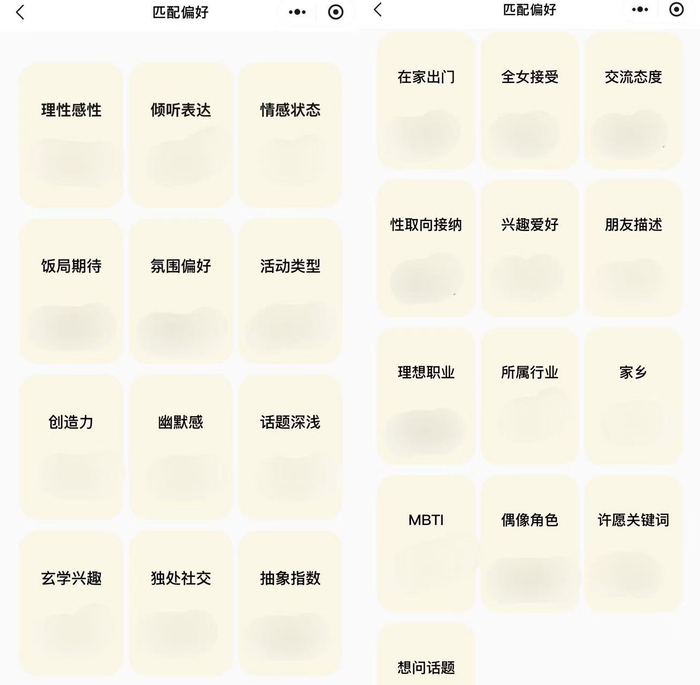 ● 平台设计的25个偏好维度。图源：截图